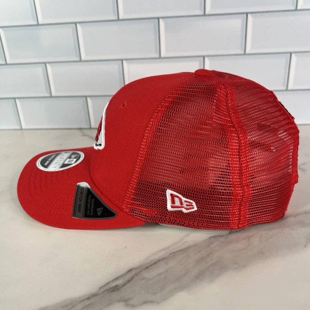 Kansas City Chiefs Hat Cap Snap Back Red 9Seventy Trucker Mesh New Era‎ Mens